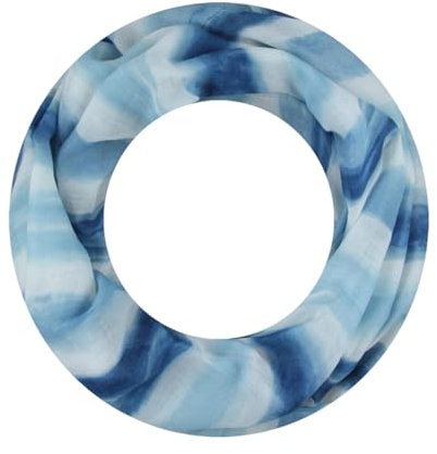 Majea Loop Schal Damen Schlauchschal Halstuch schmaler Loopschal (880050) (blau 18)