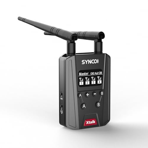 SYNCO XTALK Link Wireless Intercom Headset System, 2.4GHz Full Duplex Wireless Headset with Real-time Monitoring