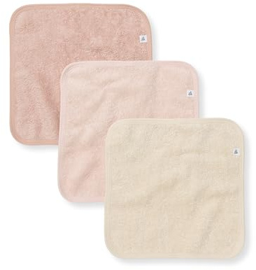 Burt's Bees Baby Waschlappen für Kleinkinder, 100% Bio-Baumwolle, weiches und super saugfähiges Strick-Frottee und gewebtes Frottee-Waschlappen, 3er-Pack