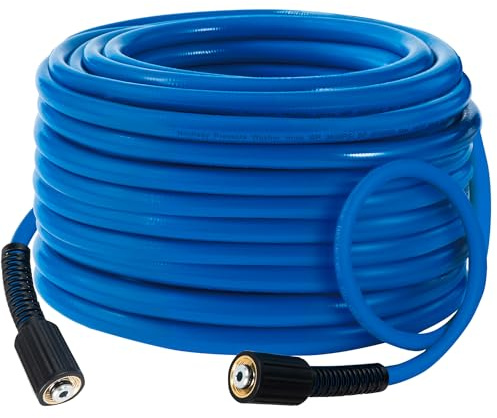 Hourleey Pressure Washer Hose 30 FT, 3600 PSI Flexible Kink Resistant Power Washer Hose Replacement, 1/4 Quick Connect Pressure Hose Extension, Blue