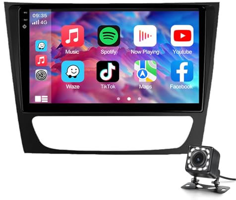 Android 14 Auto Radio Double Din Car Stereo Per E W211 2005-2010 Gps Navigation Head Unit Da 9 Pollici Digital Multimedia Multimedia Video Ricevitore Carplay Dsp Rds Mirror Link Con(Color:8G+256G)