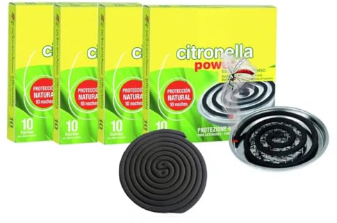 PandaHome Espirales Incienso citronela Pack 2/4/8 de 10 Unidad,Repelente antimosquito en interiot o Exterior-4U