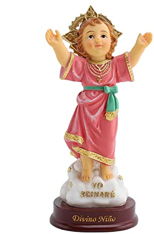 sporful Divino Niño Jesus Statue Harz göttliches Kind Figur katholische Dekoration religiöse Figur Geschenk 14 cm