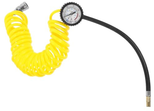 FIXOSHEE Tuyau De Compresseur D'air En Pu à Ressort 5 Mètres Raccord Femelle Métal Résistant à L'usure Flexible Pour Compresseurs D'air Pneumatiques Utilisation Polyvalente