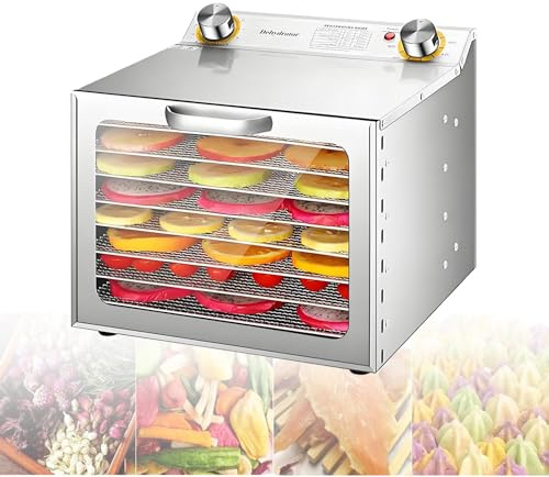 EpyGnom Essiccatore Frutta e Verdura Professionale Essicatori per Alimenti Carne Naturali con Regolatore di Temperatura 30-90°C Timer 0-12h Disidratatore Alimentare Liofilizzatore 8-Layer
