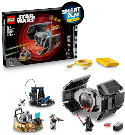 LEGO Star Wars 75421 SMART Play: Darth Vader's TIE Fighter - All-in-One Interactive Toy Set incl. SMART Brick, Tag, Minifigure & Charger - Gift Idea for 8+ Year Old Boys, Girls & Adult Fans