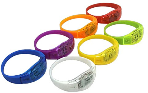 Xanorrg Leuchten Armband Buntes LED Glow Blinkes Sport Für Konzerte Sport Weihnachten Kindergeburtstagsfeier Bänder Für Erwachsene Kindersicherheit Wiederaufladbares Licht Mit Musik