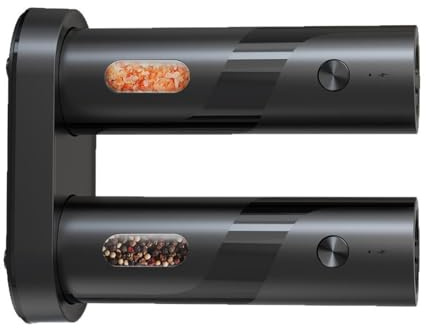 Molinillo eléctrico de pimienta con tamaño de molienda ajustable para condimentos de cocina, herramienta automática esencial de especias de molienda rápida