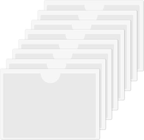 6 Stück Transparente Kartenhüllen, A4 Ordner Selbstklebende Kartenhüllen, Wasserdichte Plastikhüllen mit Haftnotizen, für Zuhause, Büro, Schule und Reisen (Transparent, 31 x 22,2 cm)