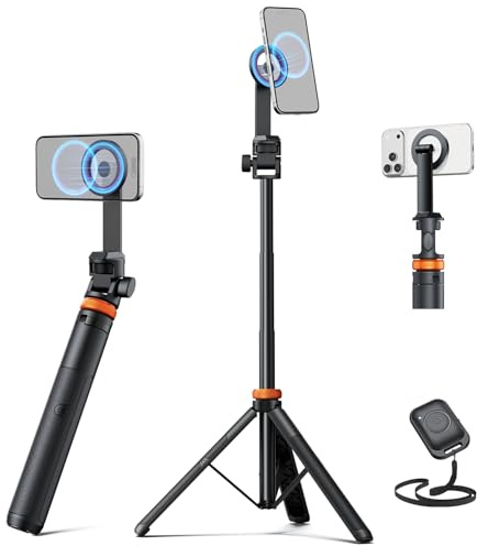 EUCOS 62 Magnetic Phone Tripod for iPhone, Selfie Stick Tripod with Remote