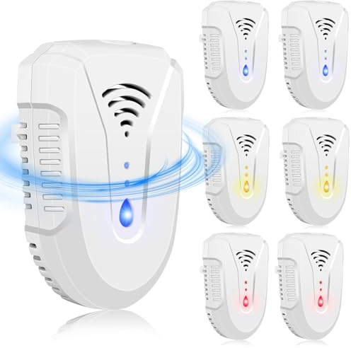 2026 Upgraded Ultrasonic Pest Repeller 6 Pack, Mouse Repellent Indoor Ultrasonic Plug in, Pest Control for Bugs Roaches Insects Mice Spiders Flies Cockroach Rodent Rat