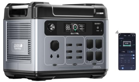 OUKITEL Powerstation 3200W Stromgenerator mit 2048Wh LiFePO4 Akku | USV <10ms, 2800W Schnellladung, 0-80% in 55 Min, 100W USB-C, Solargenerator für Zuhause, Camping & Wohnmobil Notstrom