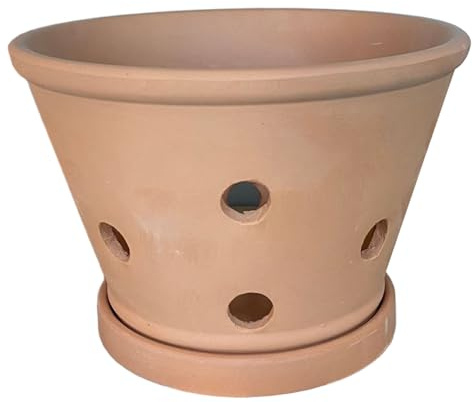 Macetas para orquídeas, macetas para orquídeas con agujeros y platillos, arcilla para trasplantar, macetero para interior y exterior que promueve la circulación del aire, 6, 1*4, 5 pulgadas