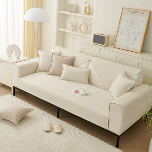 Sofföverdrag Soffskydd Vattentät Anti-Katt Skrapa Soffor Kudde Handduk Halkfri Tjock Enfärgad Soffa Skydd Tvättbart Möbelskydd - Beige||70 x 210 cm