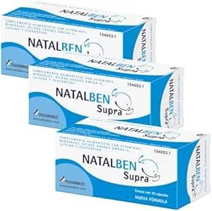 NataIben Supra Pack 3 | 3×30 Cápsulas (Total 90) | Complemento alimenticio prenatal con DHA Omega-3, Ácido Fólico, Yodo, Hierro y Vitaminas