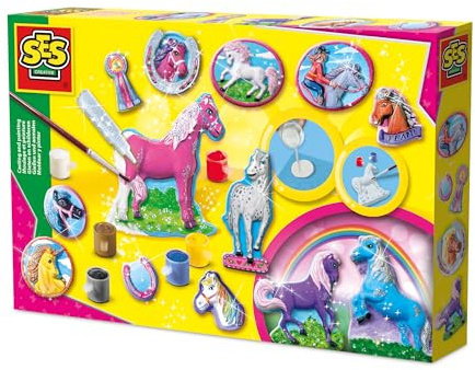 Figuren gieten en schilderen SES paarden (01155), Pink
