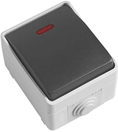 Amig - Pulsante di Sovrapposizione Impermeabile IP54 | Indicatore Luminoso LED | Adatto a Esterni e Interni | Per Terrazze, Giardini, Garage | Policarbonato, Multicolore