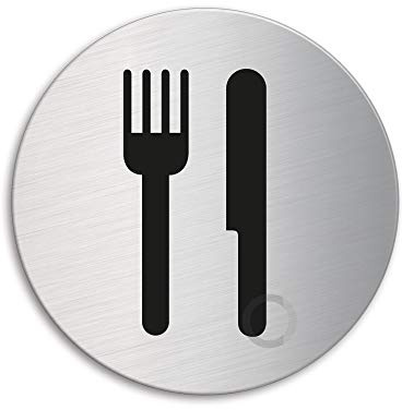 Señal Pictograma en Acero INOX Ø 75mm No.8499 Restaurante