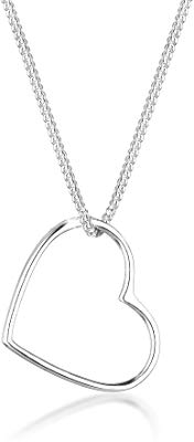 Elli Halskette Damen Herz Anhänger Filigran in 925 Sterling Silber