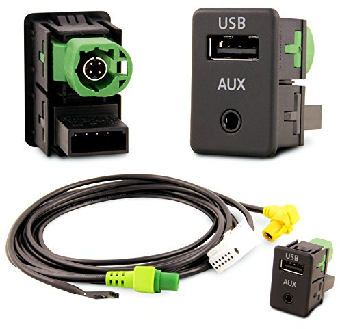 Adapter Universe USB AUX Einbau Stecker Kabel Set Auto Radio kompatibel mit RCD RNS NAV 268MF