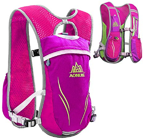 TRIWONDER Ultraleicht Trinkrucksack, 5.5L Laufrucksack, Trailrunning Rucksack, Hydration Pack im Freien, Rucksack Outdoor für Laufen, Marathon, Radfahren (Rosenrot - nur Weste)