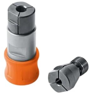 FEIN Gewindebohr-Adapter mit 2 Spannzangen zum Schneiden von Gewindegrößen M4 / M5 / M6 / M8. Kompatibel mit allen FEIN Akku-Schraubern mit QuickIN/QuickIN MAX Schnittstelle