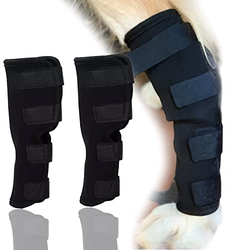 9-Jet Ecommence Hunde-Bandage für Hinterbeine, unterstützt Wundheilung und Verstauchungen durch Arthritis, mit 4 Sicherheits-Klettriemen, um Verletzungen und Verstauchungen zu verhindern (1 Paar)