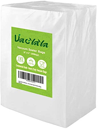 VacYaYa 200 Quart Size 8 x 12 Inch Vacuum Sealer Freezer Storage Machine Bags for Food,Vac Seal a Meal Bags with BPA Free Sous Vide Vaccume Seal Safe PreCut Bag