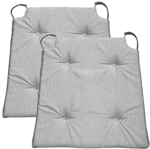 Traumnacht Stuhlkissen Basic 2er Set, mit einem Bezug aus 100% Polyester, 40 x 42 x 5 cm, hellgrau, Öko-Tex zertifiziert, produziert nach deutschem Qualitätsstandard