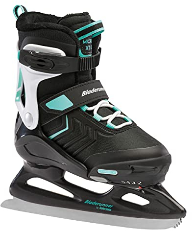 Bladerunner Ice by Rollerblade Micro Ice XT Girls, Junior, Adjustable, Black and Teal, Ice Skates