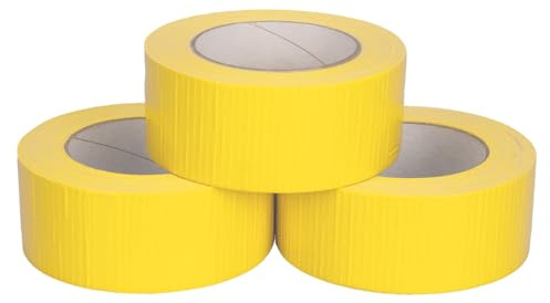 verpacking Premium Panzertape 50 m x 48 mm Gelb Gewebeband Gaffa Tape Reparaturband hohe Klebekraft Klebeband mit Naturkautschuk-Kleber (3 St??ck)
