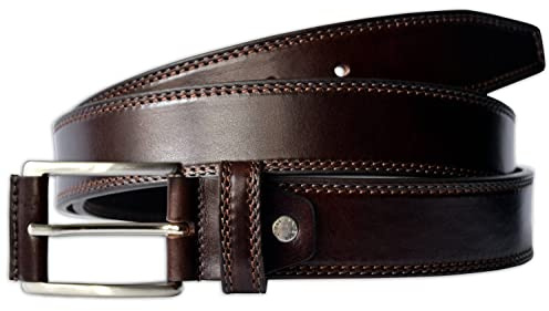 PASQUALE CUTARELLI Herren Gürtel aus Italienischem Leder Braun Mittel 100 Zentimeter