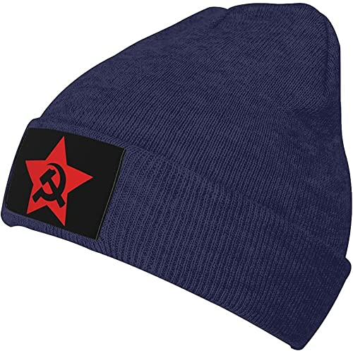 931 Winter Hats Communist USSR Hammer Sickle and Star Knitted Cap Adjustable Beanie Cool Knitted Beanies Cap for Guys Headwear Yoga
