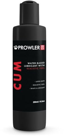 Prowler RED Cum Lubricant – 250ml Water-Based Personal Lube | Realistic White Creamy Texture, Smooth Non-Sticky Formula, Condom Compatible, Anal & Penile Use