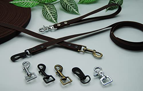 Leine gummiert Braun 20mm x 12m MIT Schlaufe, Scheren-Haken, Schleppleine Fährtenleine