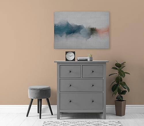WTD - Stampa su tela ad acquerello, arte astratta, stampa artistica, 90 x 60 cm, formato orizzontale, moderna decorazione da parete per camera da letto, soggiorno, cucina, immagine su telaio
