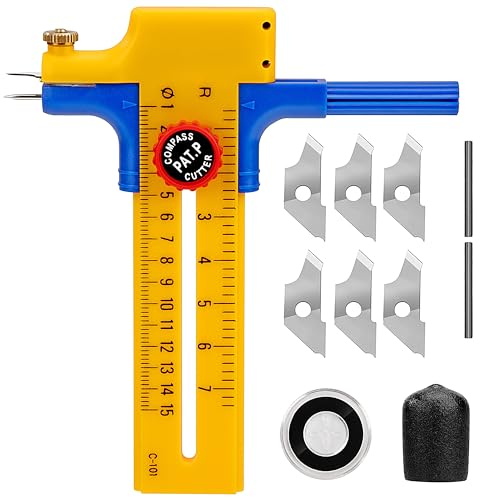 Kreisschneider, Kreisschneider aus Kunststoff, Präzisions-Kreisschneider für Kreise, High Precision Rund Draw Bild-Werkzeug zum Schneiden von Papier-Karten-Leder (Cut Durchmesser 1-15cm)