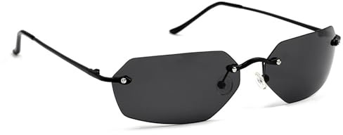 UINOFER Herren Sonnenbrille Polarisiert Schwarz, Matrix Agent Sonnenbrille Herren Polarisiert W/Smoke Lenses, Unisex Vintage Sonnenbrilles (A)