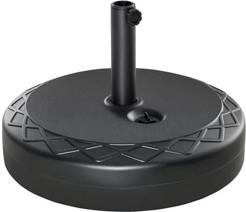 Outsunny Sonnenschirmständer bis 40 kg befüllbar Rund für 38/48mm Schwarz | Schirmständer Schirmhalter, Schirmgewicht, Ständer für Sonnenschirm, für Balkon, Terasse, Garten