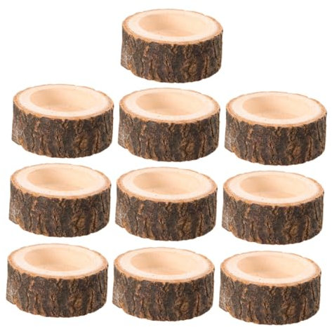 RORPOIR 10pcs Wooden Stake Candle Holders Votive Tea Light Holders for Parties