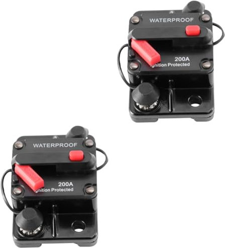 OUNONA 2st Leistungsschalter Mit Manueller Rückstellung Schwarzh Schwarzl Leistungsschalter Für Hohe Ampere Hut 50a Leistungsschalter Unterbrecher Handbuch Schutz Audio 200a