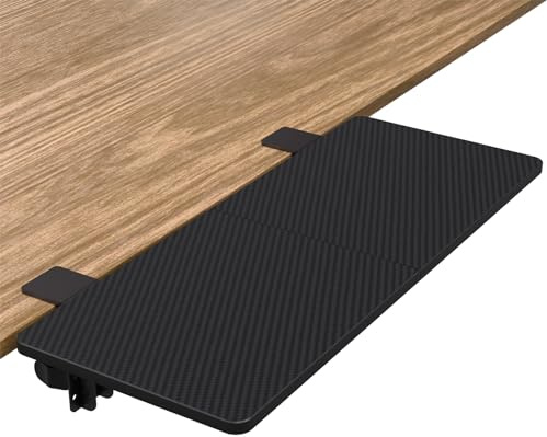 suptek Clamp-on 240 x 600mm Desk Extender, Handgelenkstütze, klappbare Tastaturablage Plattform, geeignet für Büro-Schreibtische, Carbon Fiber, DSF3L