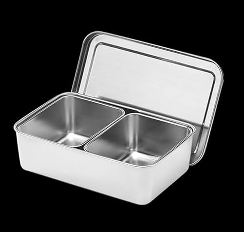 Luminexia Seasoning Box Set,Spice Container,Spice Jar,Stainless Steel Seasoning Box With Lid And Holder Tray,2/4/6/8 Compartments Rectangle,Kitchen Utensils,for Kitchen Condiment Storage