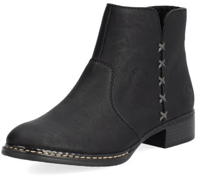 Rieker Damen Ankle Boots 73475, Frauen Stiefeletten,Stiefel,Booties,halbstiefel,Kurzstiefel,uebergangsschuhe,schwarz (00),40 EU / 6.5 UK