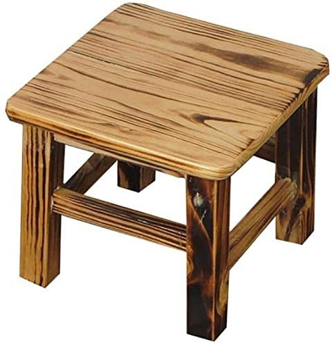 Generic Stühle, Holzhocker Stabile Holzleiter Multifunktion, Stuhl Verdickte Bibliothek Treppe Stuhl/Vintage Farbe/30 * 30 * 35Cm