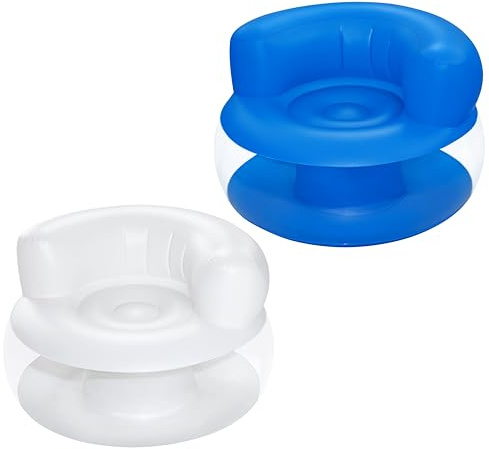 Bestway Luftsessel Mod Pod, Ø 112 x 70 cm, 1 Person, Vinyl, Coil-Beam-Konstruktion, Innen-/Außengebrauch, bis 100 kg, Illusionistisches Design, Rücken- und Armlehnen, Schnellverschlussventil, 1 Stück