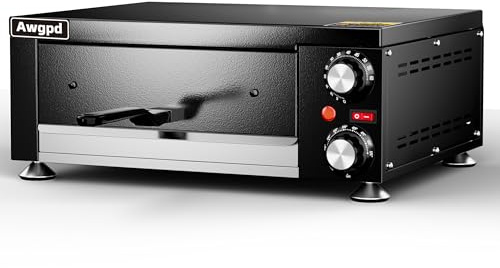 Awgpd Electric Pizza Oven Indoor Countertop Pizza Oven Commercial Pizza Maker Machine for Home with Timer Stainless Steel Pizza Cooker, Suitable for Both Commercial and Home Use (Black1)