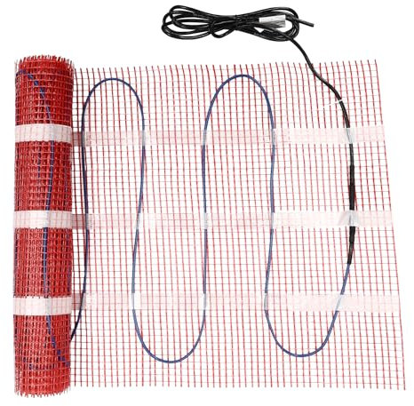 Heizmatten-Kit, Fußbodenheizungssystem, Heizungsfußbodenmatte Fussbodenheizung Elektrisch Komplettset Heizkabel-Matte 150W/m2 für Energiesparende Elektrische Fußbodenheizung 1m²