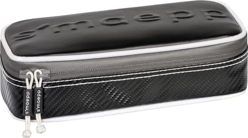 BRUNNEN Schlampermäppchen s'maepp XL „Carbon“ | 1 Klappe(n), schwarz/silberfarben