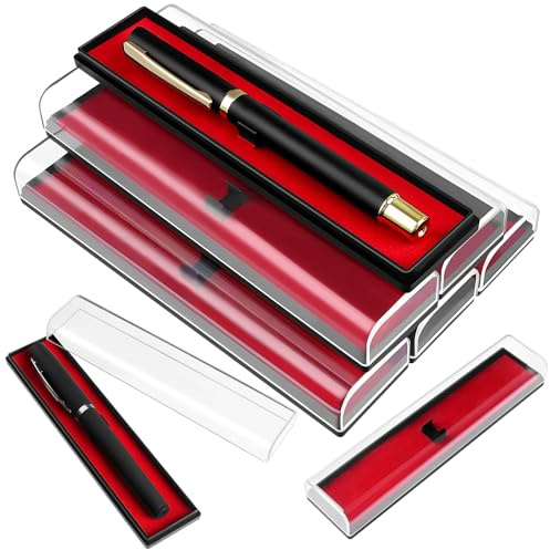 6 Stücke Kugelschreiber Geschenkbox Stifte Verpackung Box Federmäppchen Stift Geschenkboxen Kugelschreiber Boxen Leere für Schule Büro Schmuck Halsketten Uhren Schachtel Kunststoff Verpackung Box